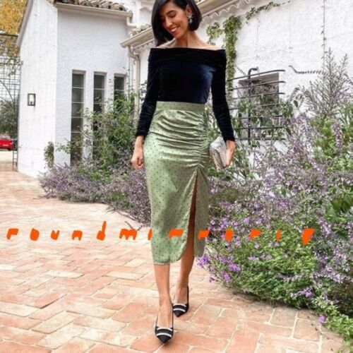 Green polka dot skirt zara hot sale