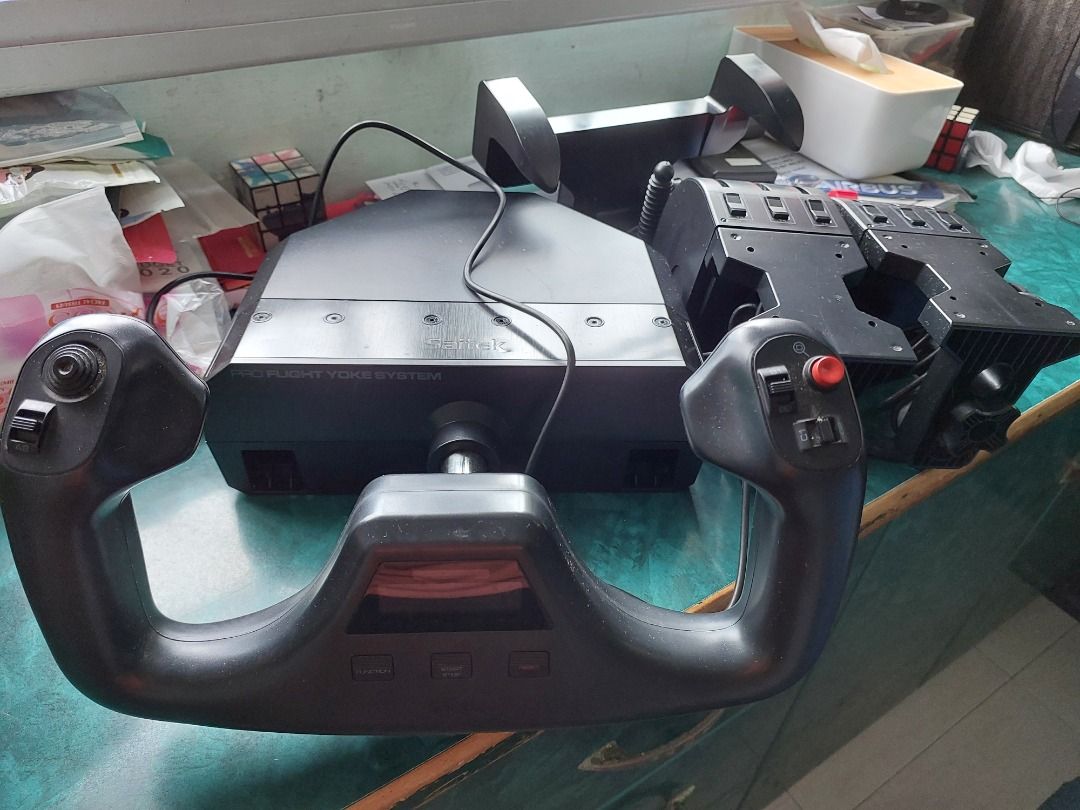 Saitek Logitech Pro Flight Yoke System Flight Controller + 2x Throttle