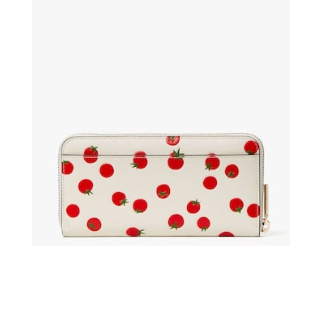 Kate Spade Spencer Tomato Dot Embellished Flap Chain Wallet, Parchment