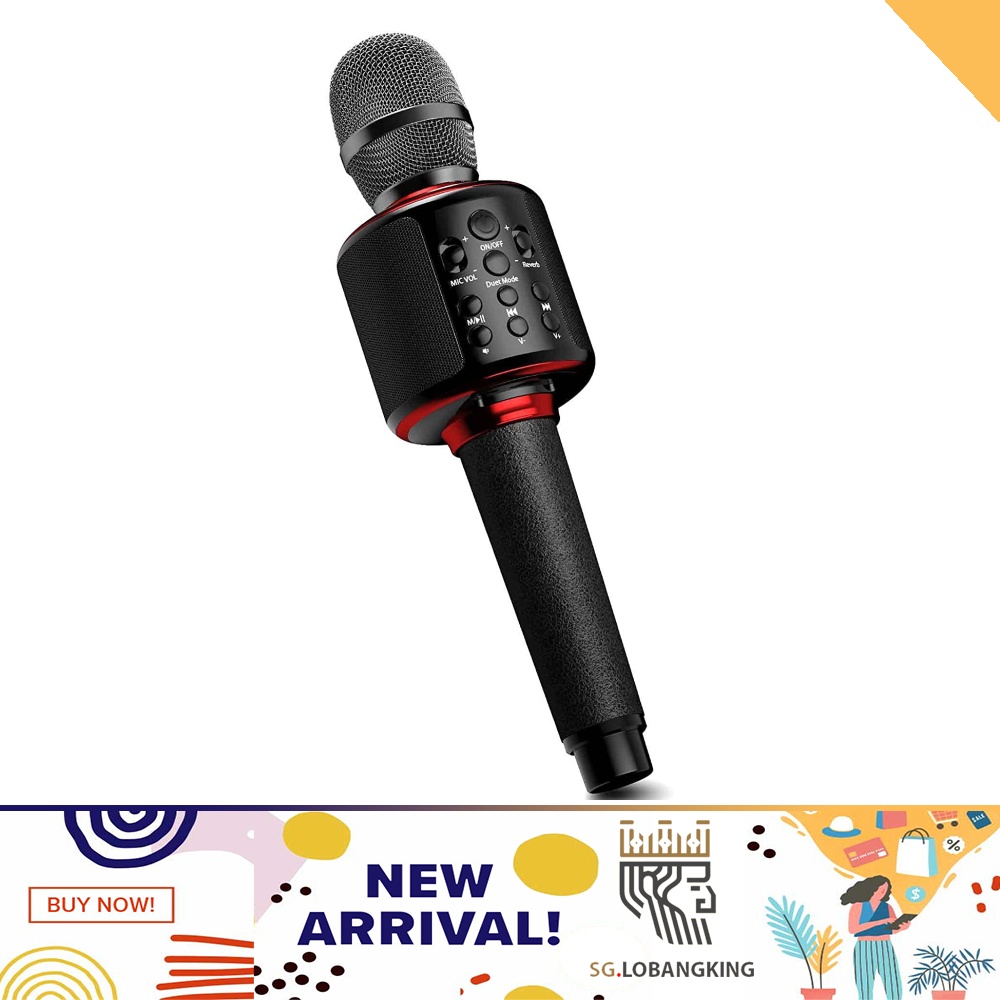 [sg stock] Karaoke Microphone, Portable Wireless Bluetooth Karaoke Microphone with Speaker