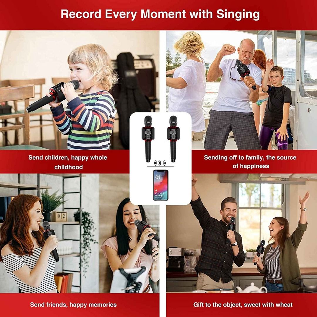 [sg stock] Karaoke Microphone, Portable Wireless Bluetooth Karaoke