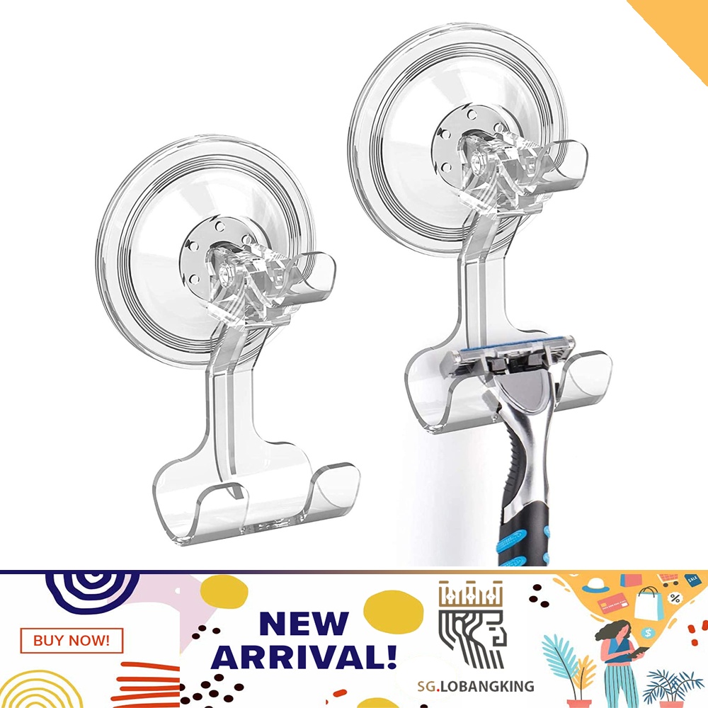[sg stock] LUXEAR Shower Suction Hooks, 2 Pack Suction Hooks Removable