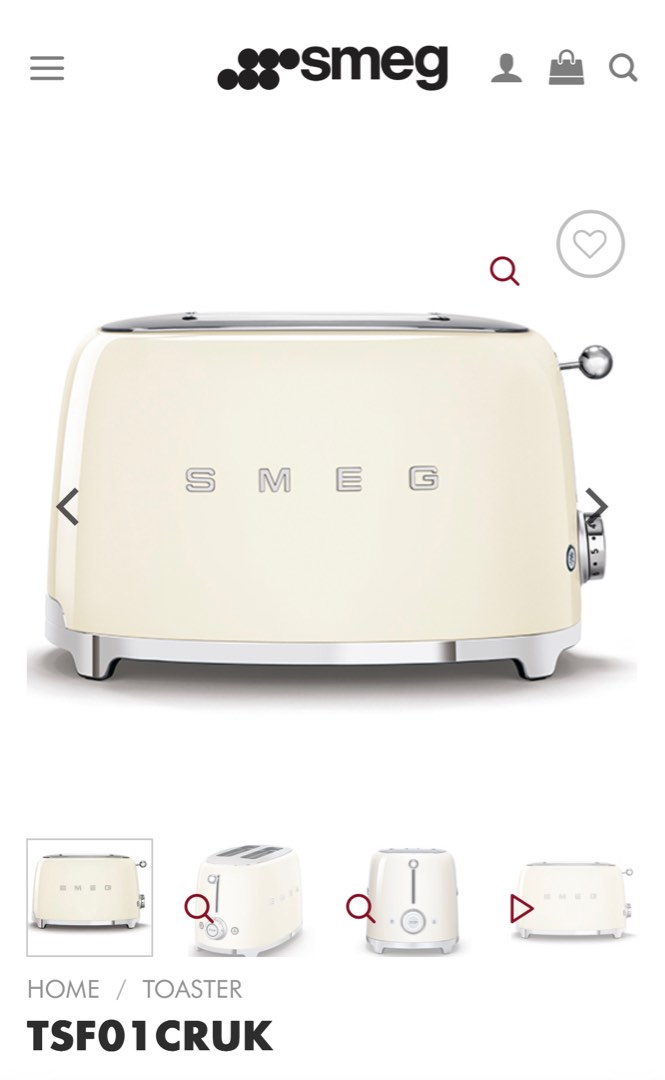 Smeg electric toaster cream color, TV & Home Appliances, Kitchen Appliances, Ovens & Toasters on