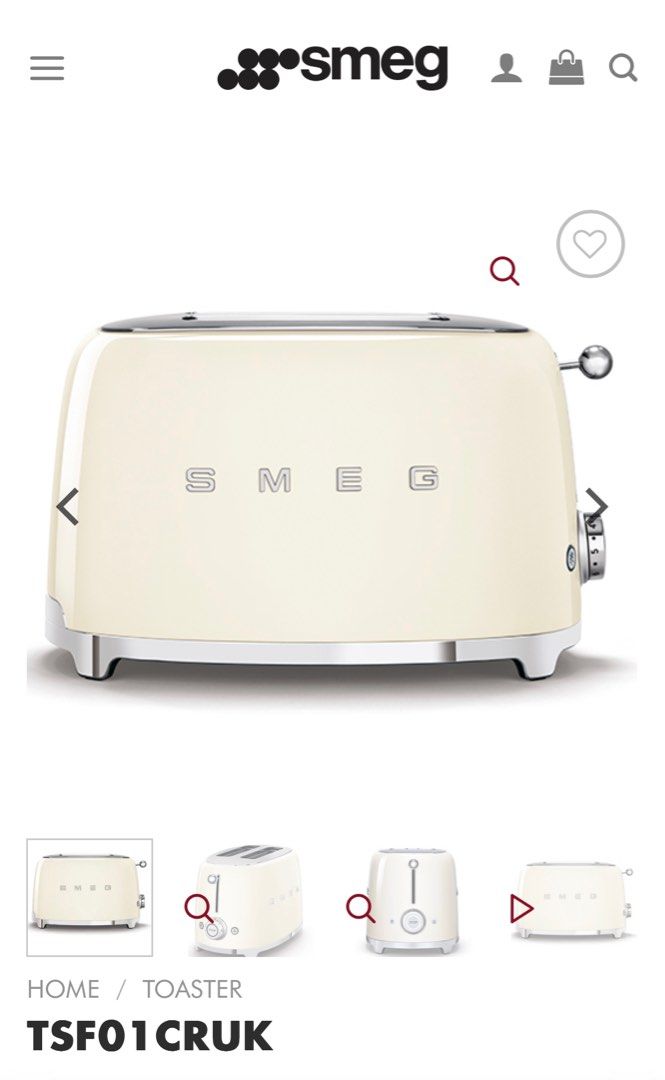 Smeg electric toaster cream color, TV & Home Appliances, Kitchen