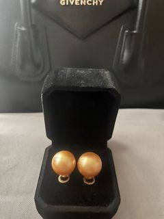 15mm Golden Champagne South Sea Pearls Earrings