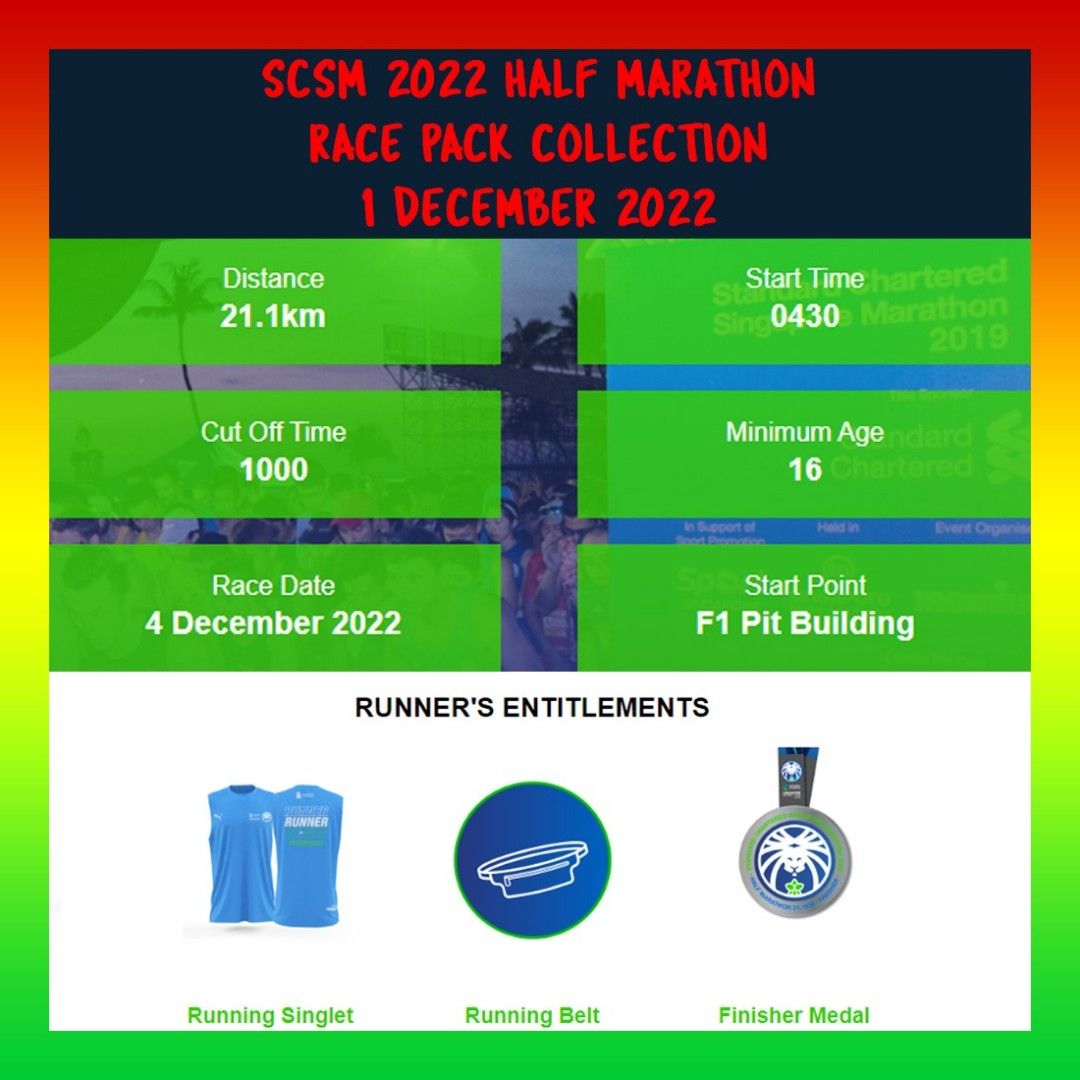 Standard Chartered Singapore Half Marathon 2022, Announcements on Carousell