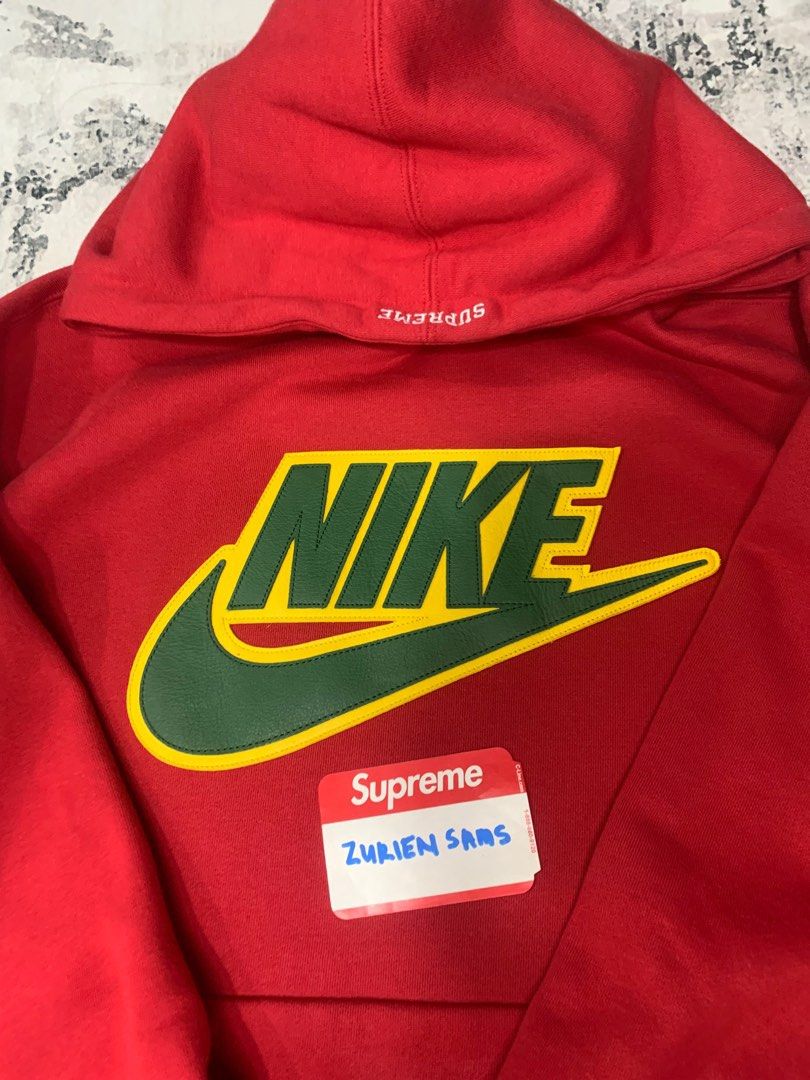 Supreme x nike leather hooded online