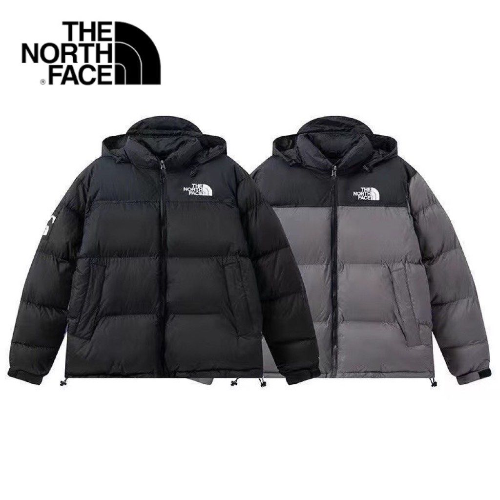 The North Face Women s Thickened Warm Colorblock Bread Down Jacket Men s Anti Casual All match Padded Coat BRAND NEW READY STOCKS