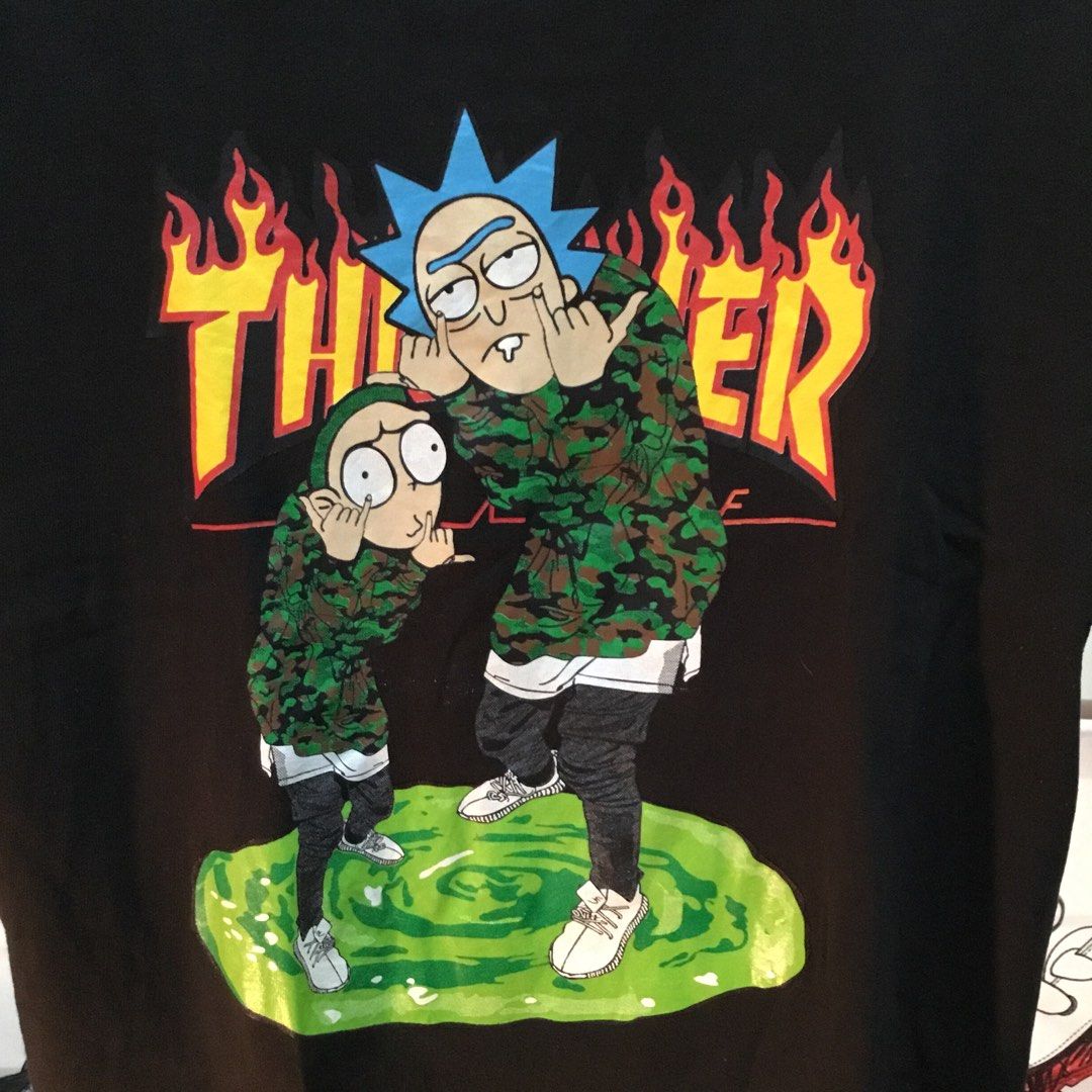 Thrasher x Rick n Morty Men s Fashion Tops Sets