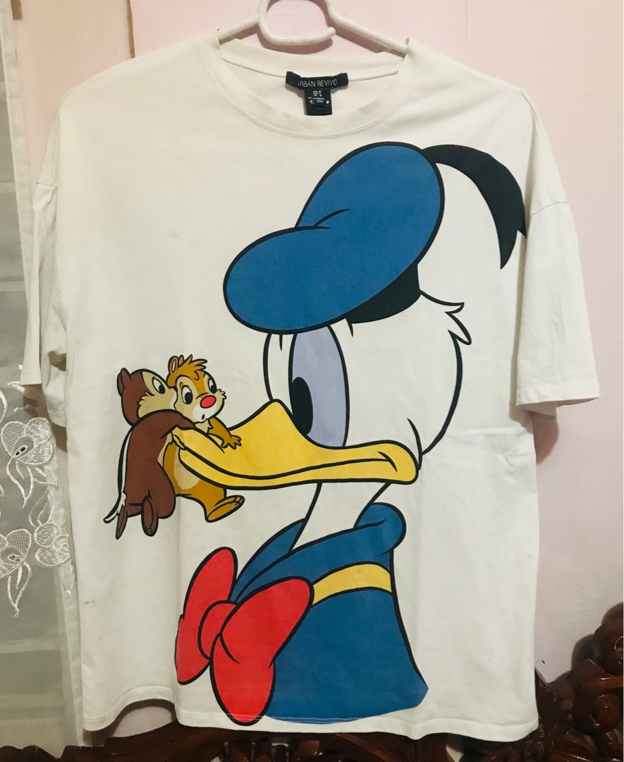 Urban revivo x disney donald duck big logo shirt!, Women's Fashion, Tops,  Shirts on Carousell
