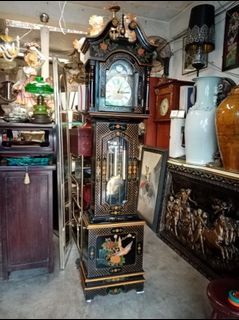 Vintage Oriental Grandfather’s Clock Brass German Clock Mechanism