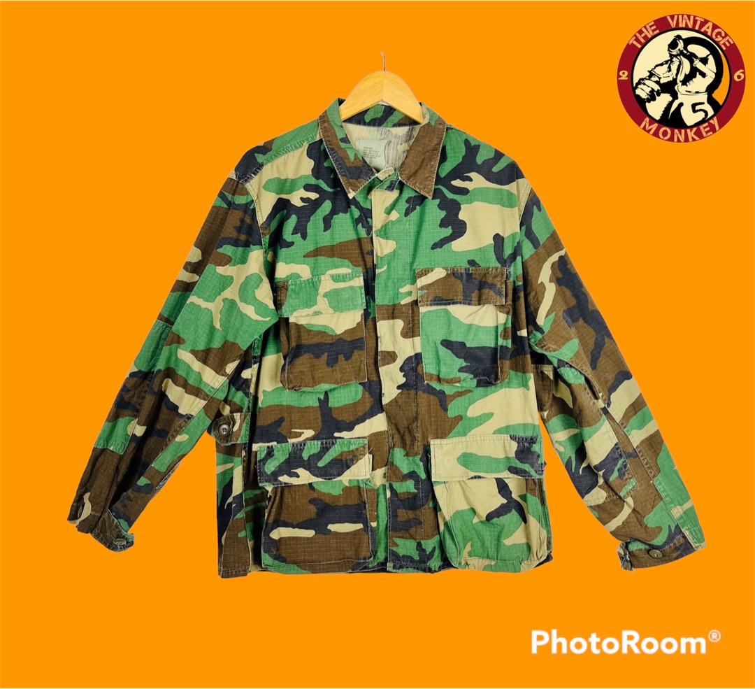 New 1990s US army woodland BDU camouflage jacket coat camo military ripstop