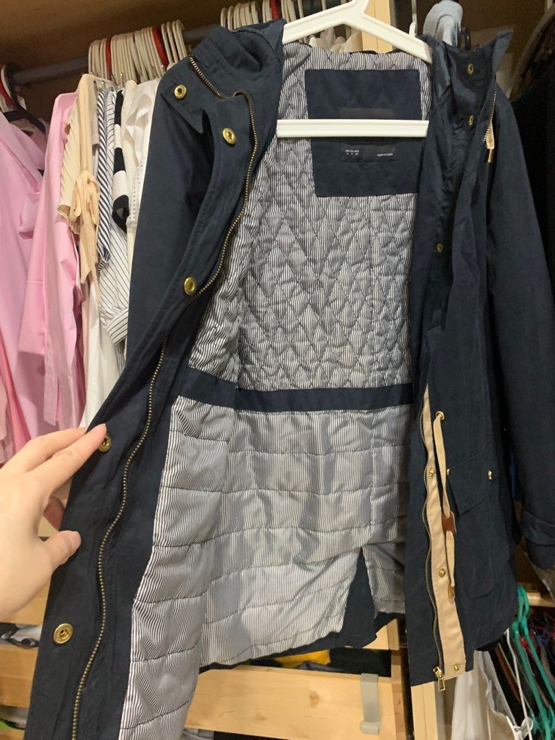 Winter Jacket (Category: Coats, Jackets and Outerwear) located in Singapore. Submitted by meipee (Listing ID 1199301019, Image 3). Description: Navy blue Zara Winter Jacket. Perfect condition. PTP is 50cm. Length of jacket is 78cn. I bought it for $169 previously. .