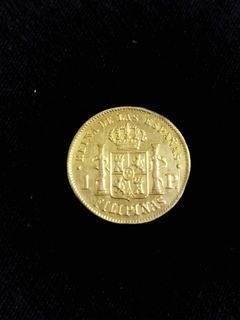 1868  1p isabel gold coins