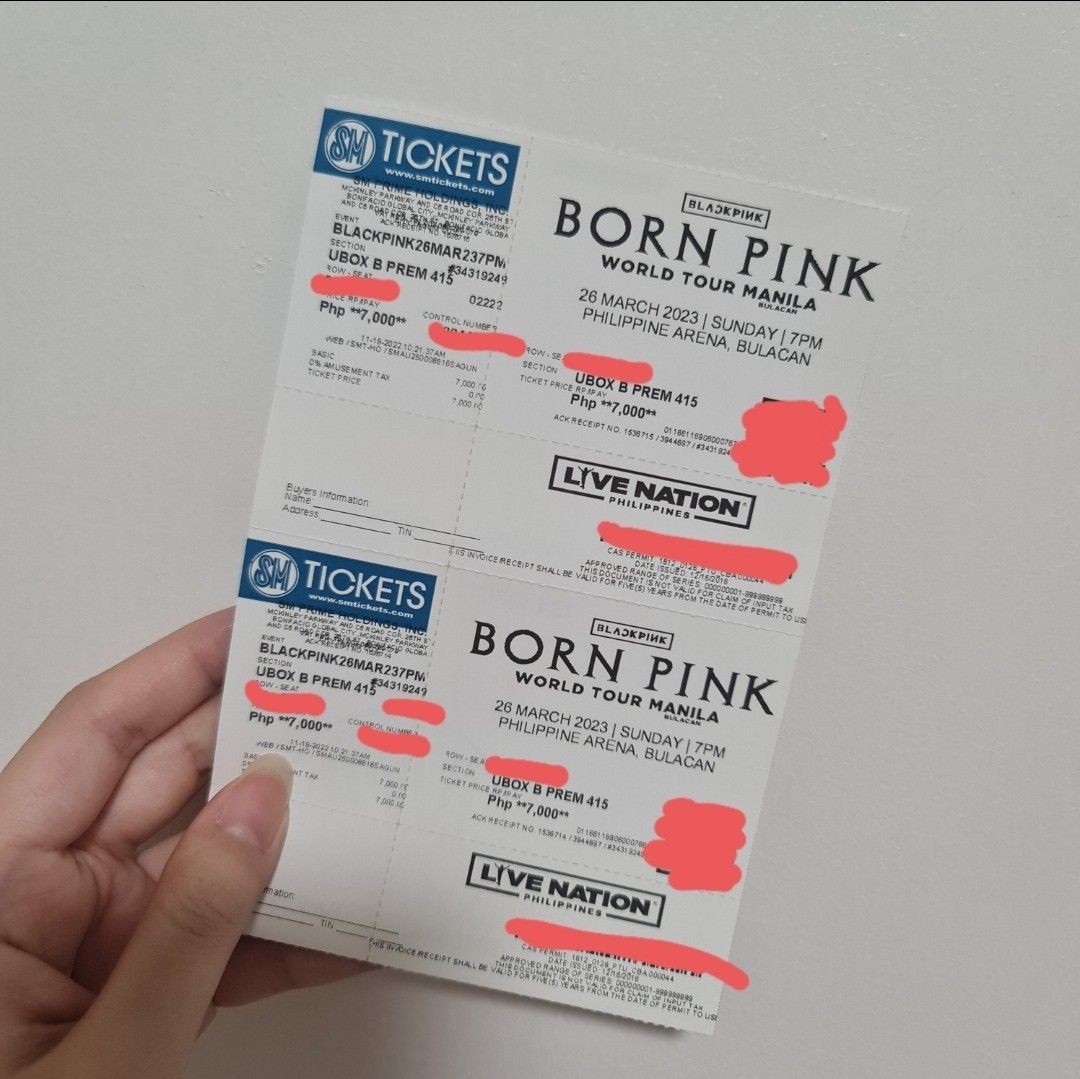 2 BlackPink Born Pink Concert Ticket UBB Premium, Tickets & Vouchers, Event Tickets on Carousell