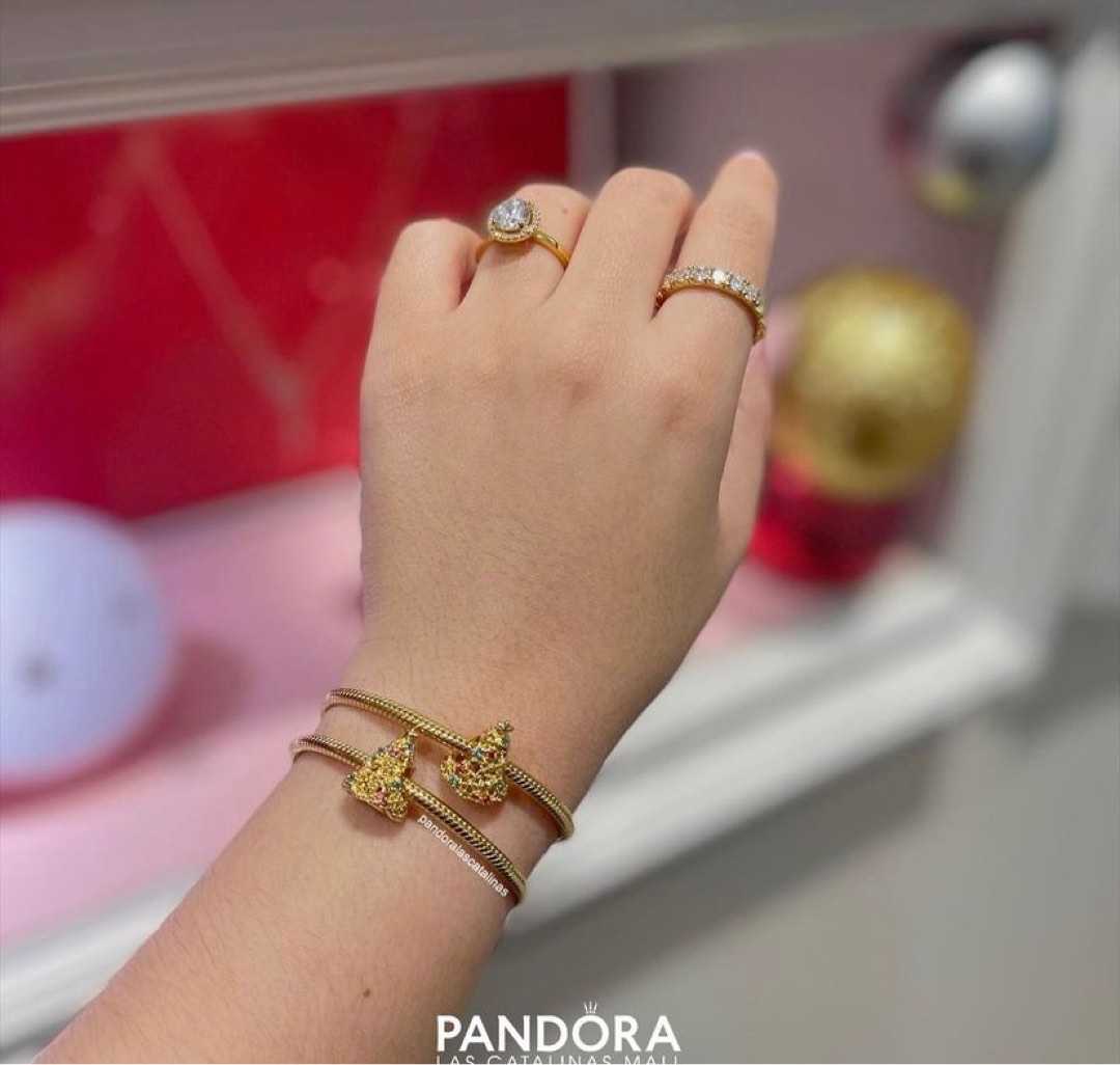 SNAKE CHAIN PANDORA SHINE BRAC ☆バングル☆金色-