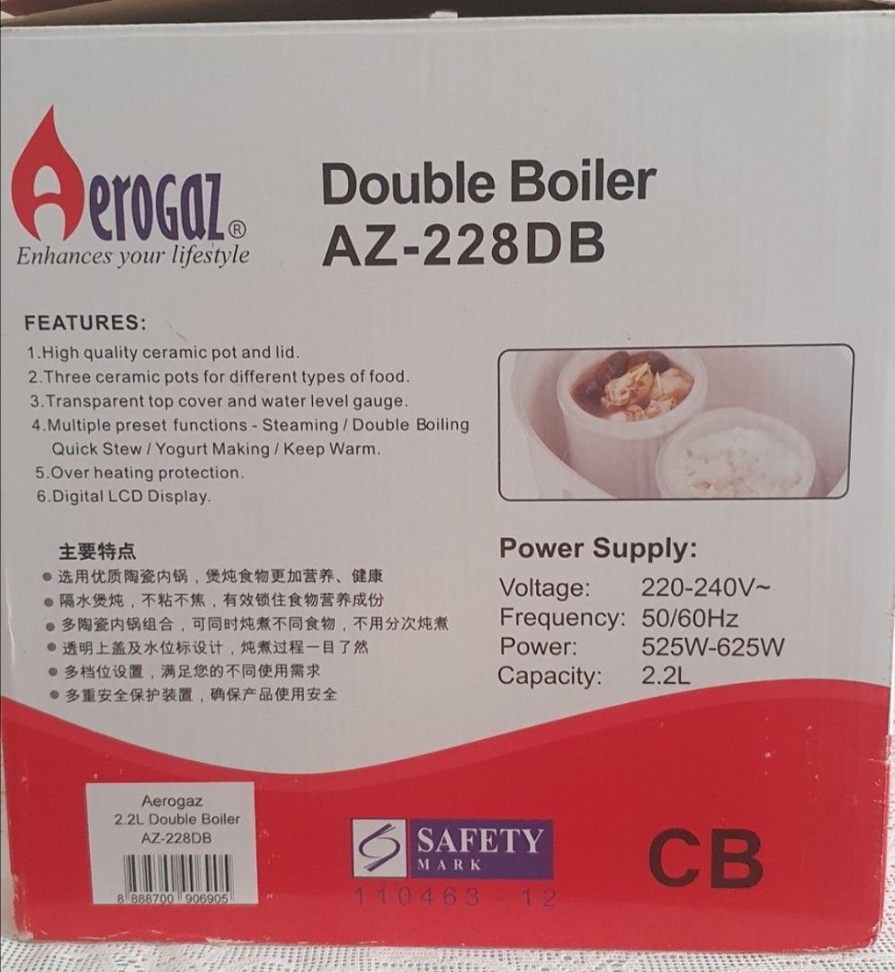 Aerogaz Double Boiler, Furniture & Home Living, Kitchenware & Tableware