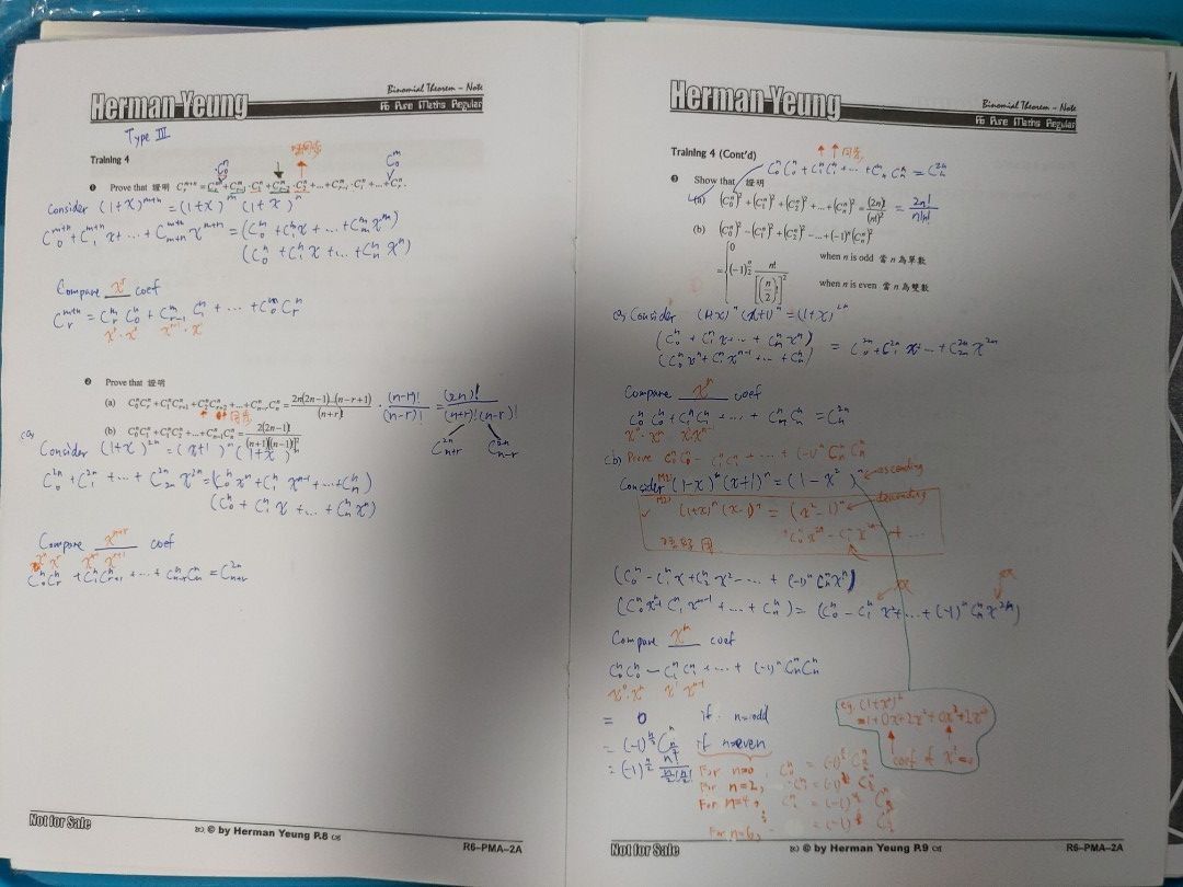 舊制AL Pure Math中六補習筆記 | Herman Yeung | 另有Koopa Koo, 興趣及遊戲, 書本 & 文具, 教科書 ...