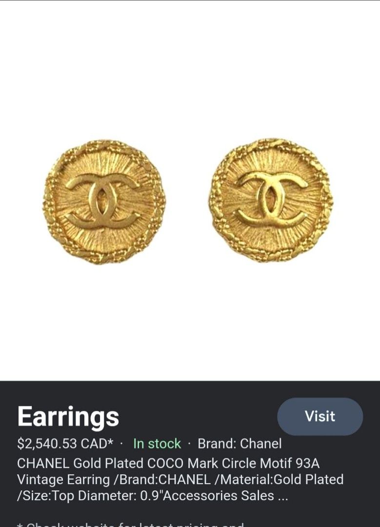 Mother's Day Sale! Authentic Chanel Vintage CoCo Mark Circle Earrings,  Luxury, Accessories on Carousell