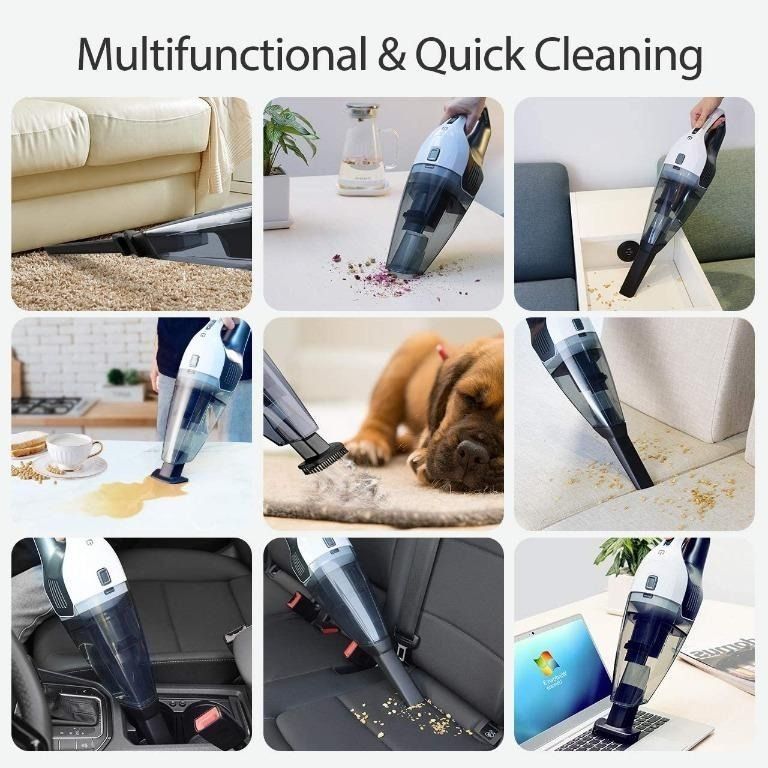 B2753] Holife Handheld Vacuum Cordless, 8500Pa 14.8V Powerful Suction  Portable Hand Car Vac, Vacuum Cleaner 2200mAh Rechargeable  Battery(Lightweight, WetDry, 35min Working, 3h Charging) for Car and Home,  TV  Home Appliances, Vacuum