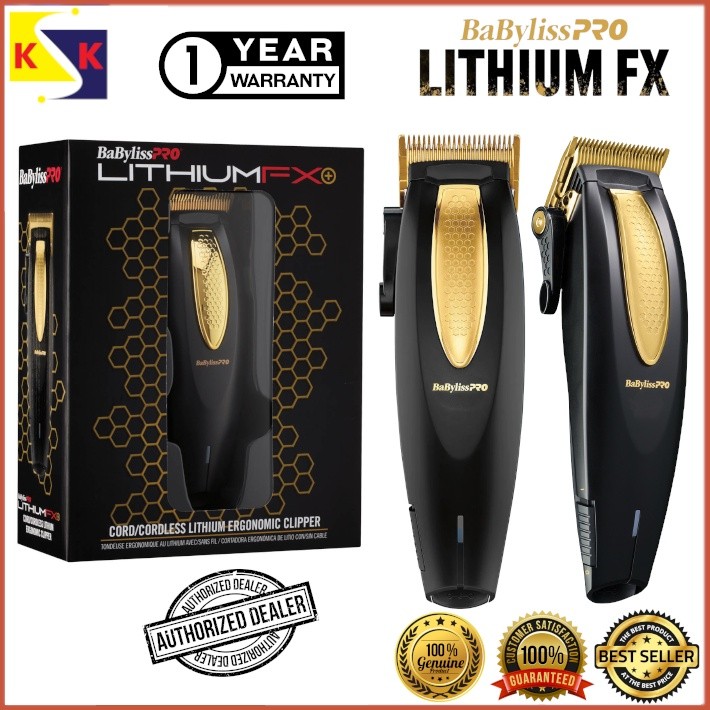 BaByliss PRO LithiumFX Cord Cordless Ergonomic Clipper Gold