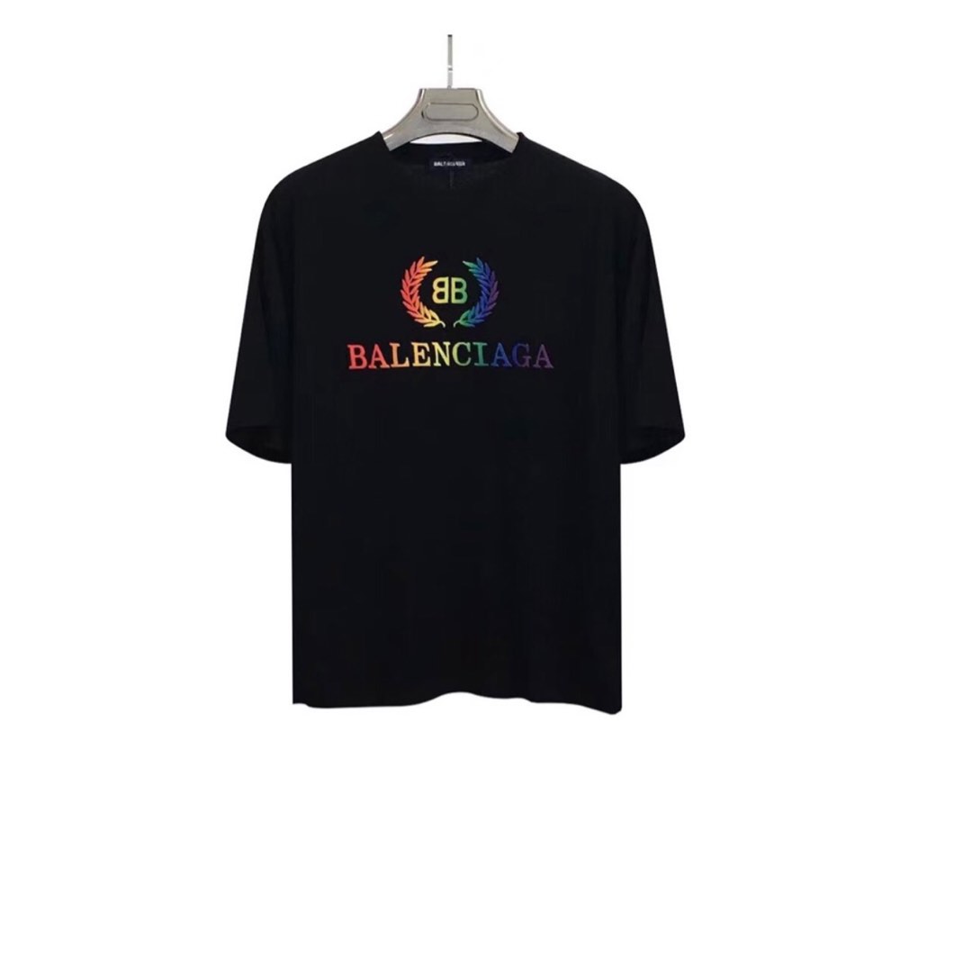 Balenciaga Rainbow Tee Men s Fashion Tops Sets Tshirts Polo