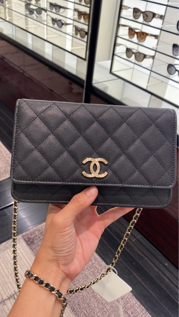 CHANEL GHW WOC WALLET ON CHAIN CAVIAR PALE GOLD EXCLUSIVE LIMITED