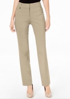 Brand New JM COLLECTION Khaki Tan Curvy Fit Slim Leg Pants Plus