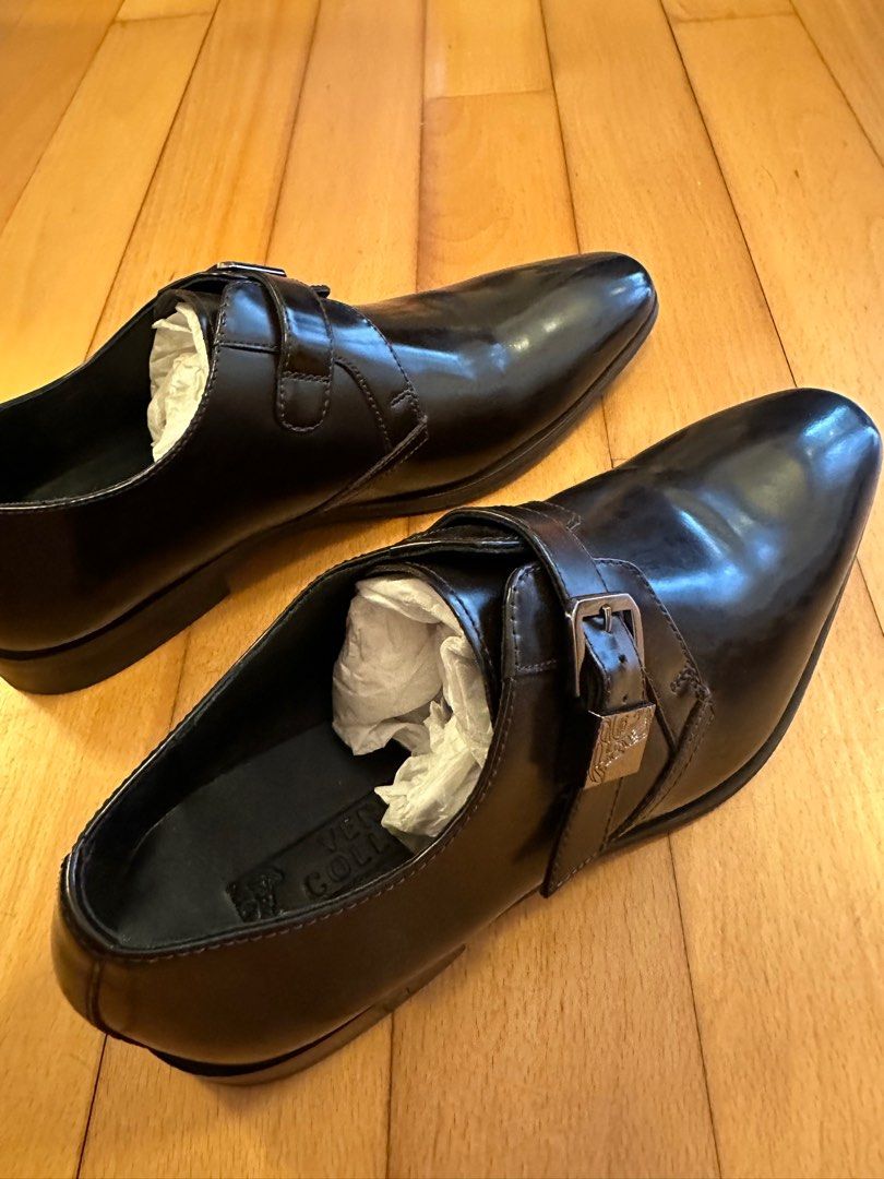 Versace spazzolato leather monk strap loafer store