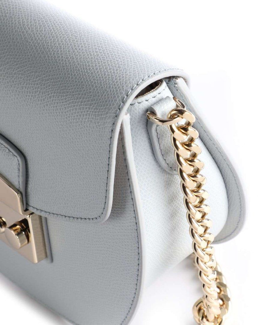 BRANDNEW Furla Metropolis Mini Crossbody bag grained leather blue grey