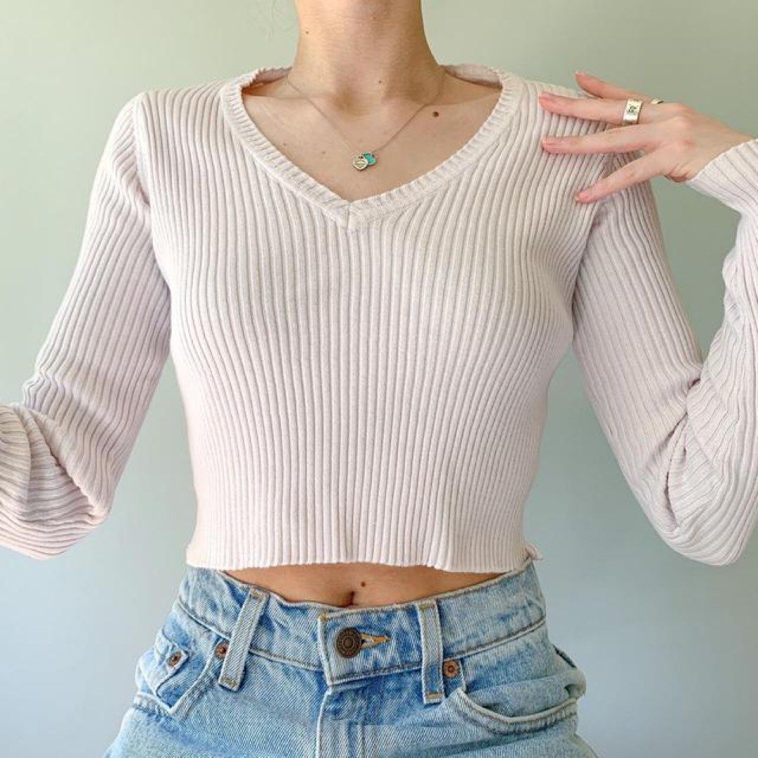 Brandy Melville Milena top cream, Women's Fashion, Tops