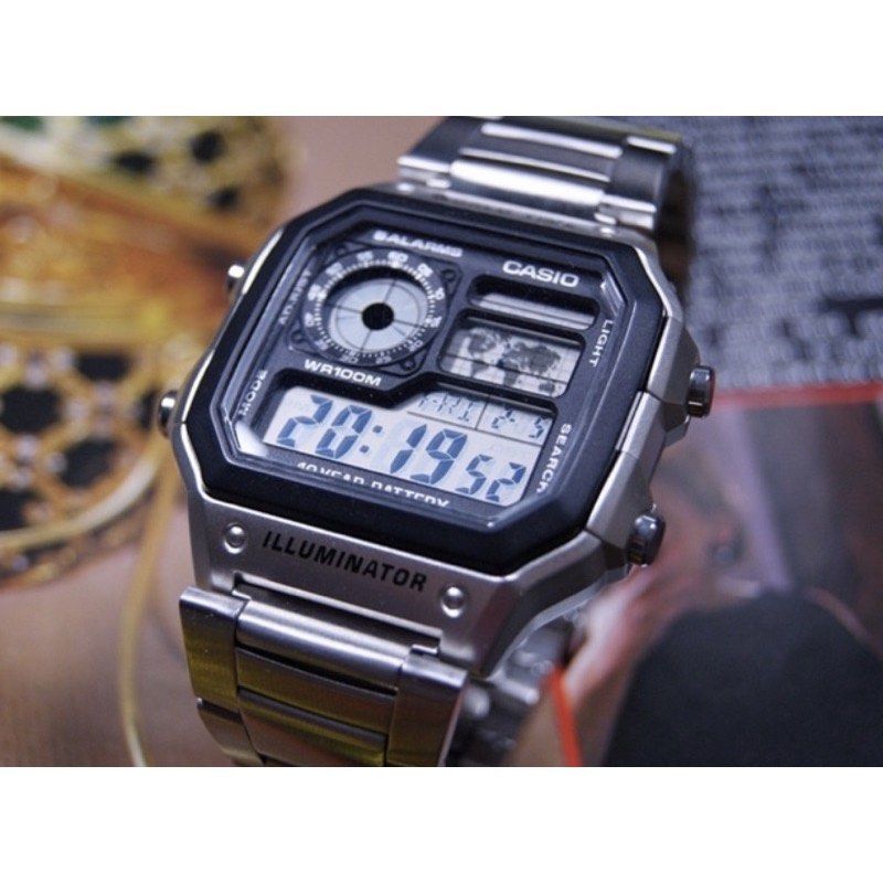 Casio Illuminator AE-1200WHD-1A Digital Quartz AE1200WHD-1A Steel