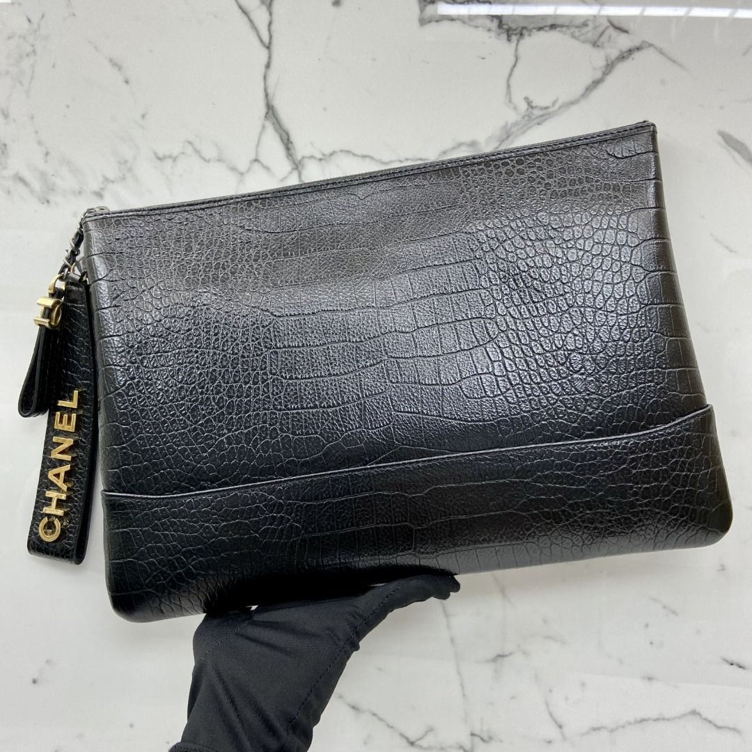 chanel black clutch