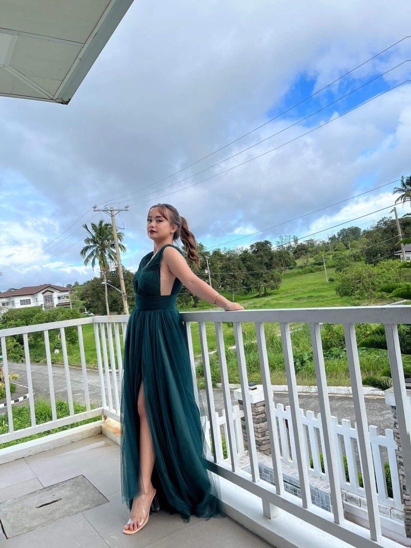 Moss green outlet prom dress