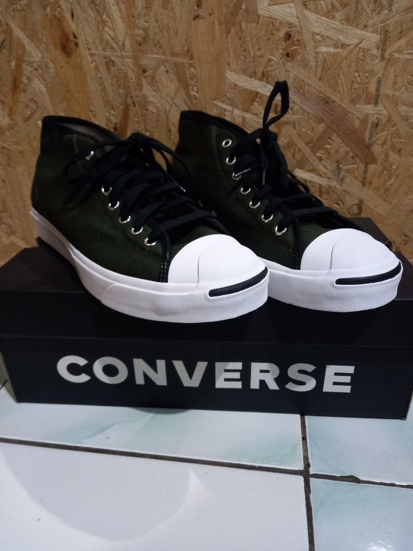 Converse Jack Purcell Mid Army Fesyen Pria Sepatu Sneakers di