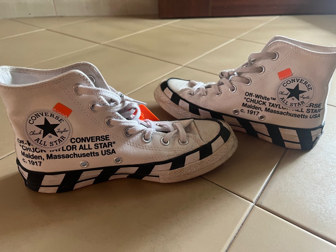Converse x Off White Taylor, Men's Footwear, Sneakers on Carousell