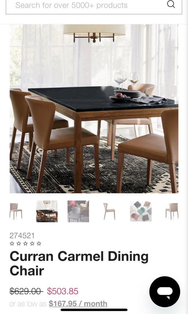 Crate and barrel dining chairs, Furniture & Home Living, Furniture