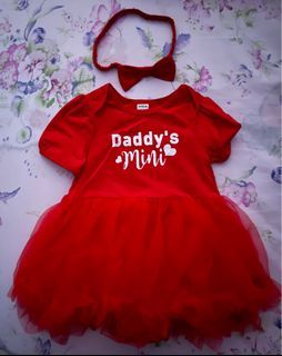 Daddy’s girl / Daddy’s mini CNY Red dress romper (6-12months)