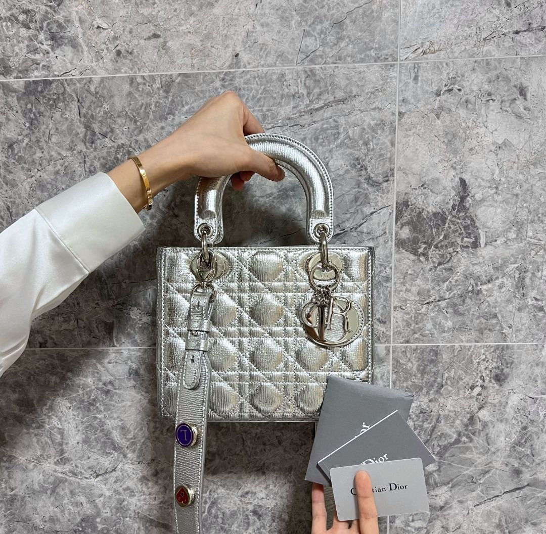 Dior Lady Small Myabc Silver Limited Edition Shw, Luxury, Bags & Wallets On  Carousell