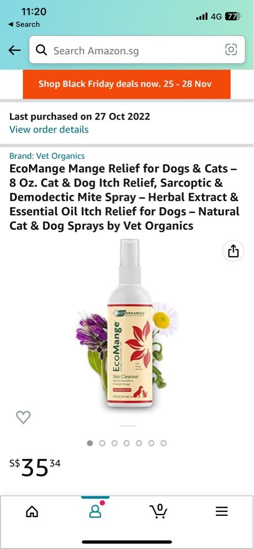 EcoMange Mange Relief for Dogs and Cats Demodectic Mite Spray