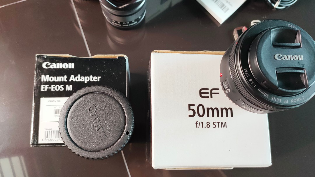 Canon EF50f1.8+ adaptor EF-EOSM - レンズ(単焦点)