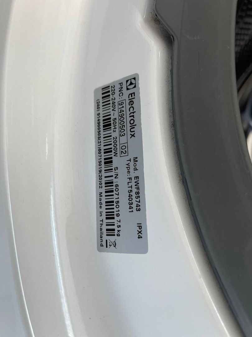 Electrolux Front Load Washing Machine 7.5kg, TV & Home Appliances