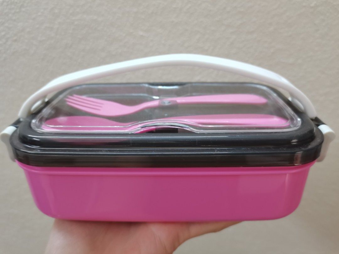 Elianware stainless steel lunch box with cutlery, Furniture & Home