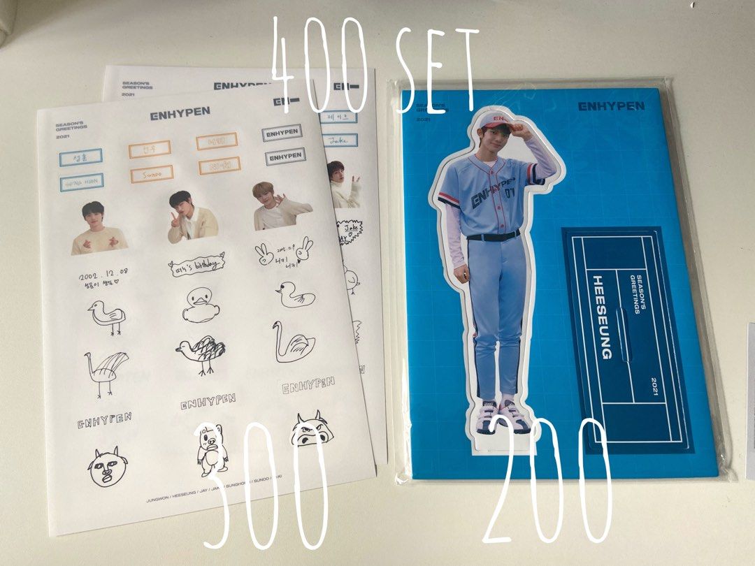 Enhypen Season Greetings 2021 Standee and Stickers, Hobbies & Toys, Memorabilia & Collectibles