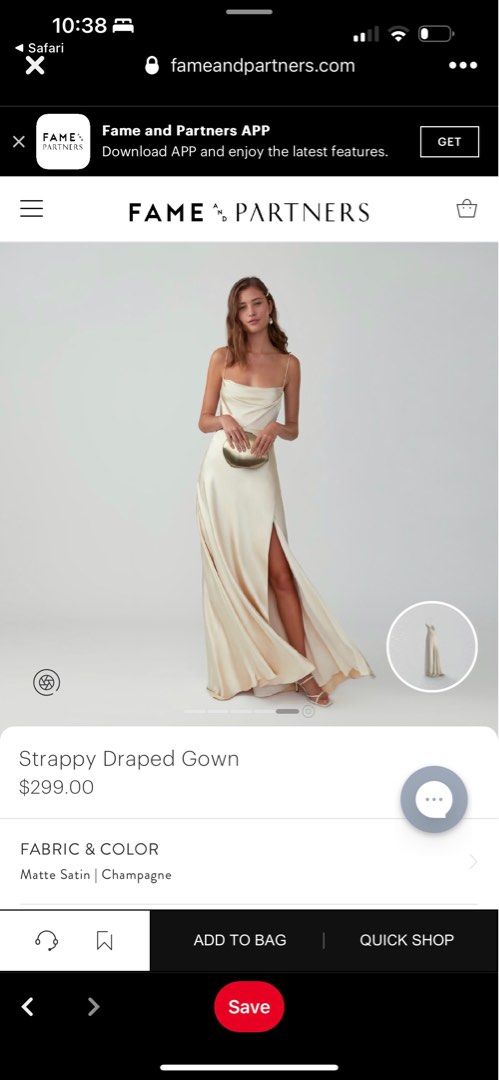 Fame Partners Champagne Gown