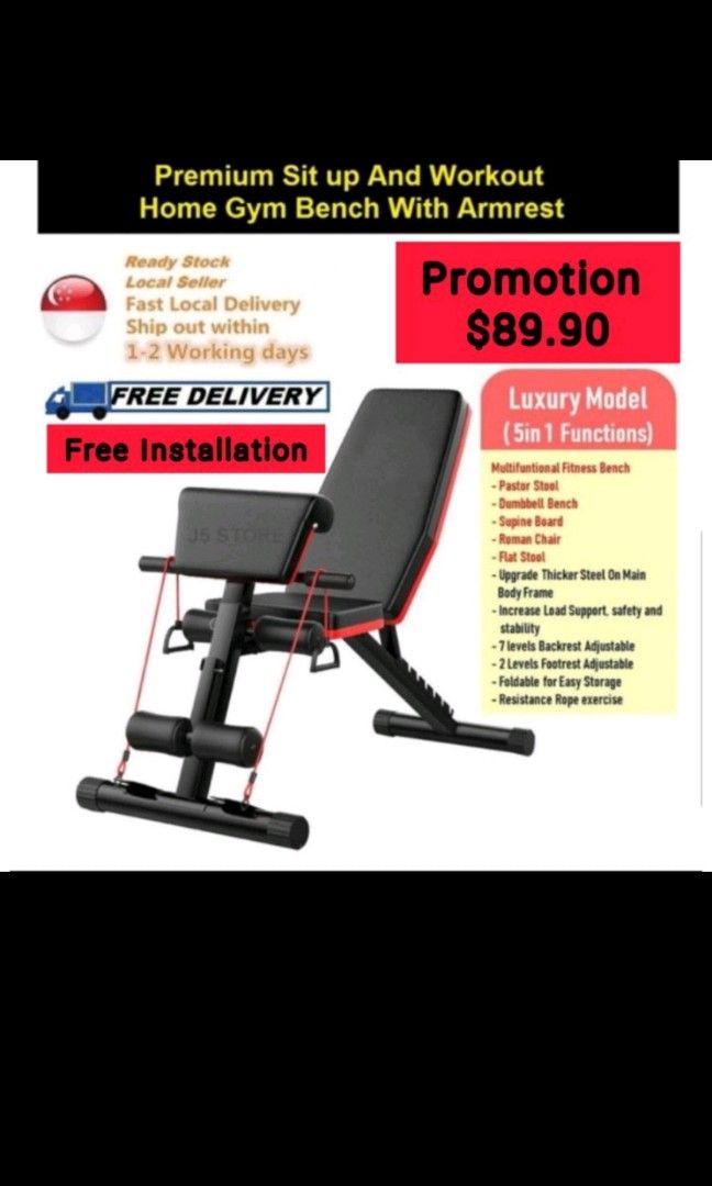 Fitness Workout Home Gym Sit Up Bench, Sports Equipment, Exercise