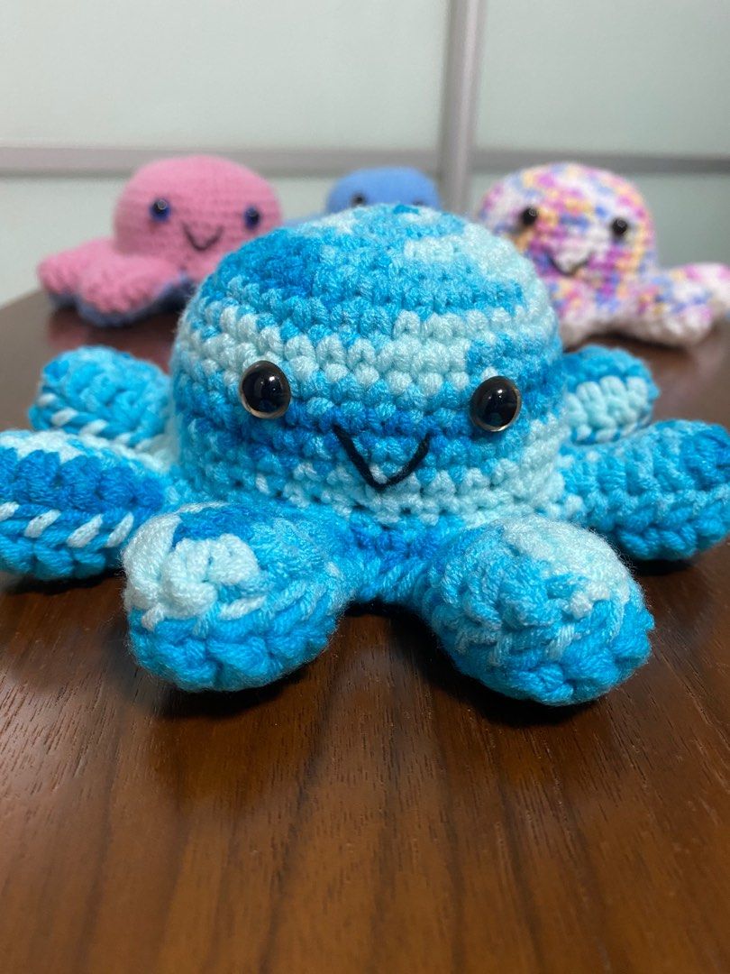Flippable octopus crochet, Hobbies & Toys, Stationery & Craft, Handmade