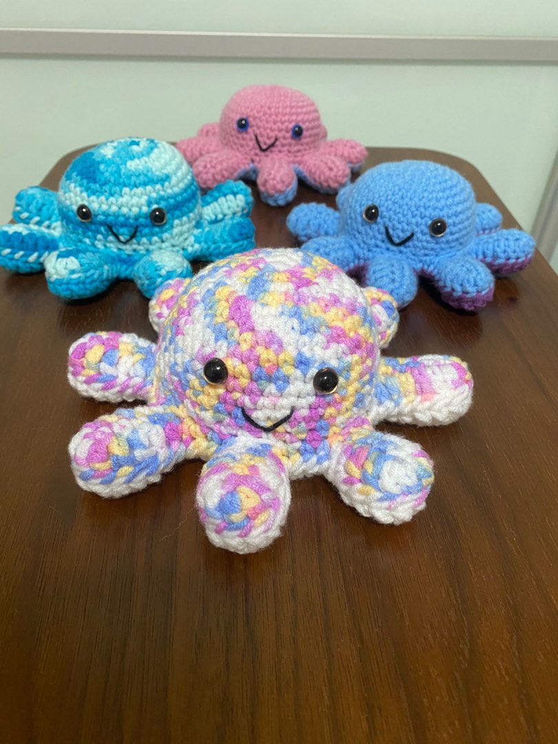 Flippable octopus crochet, Hobbies & Toys, Stationery & Craft, Handmade