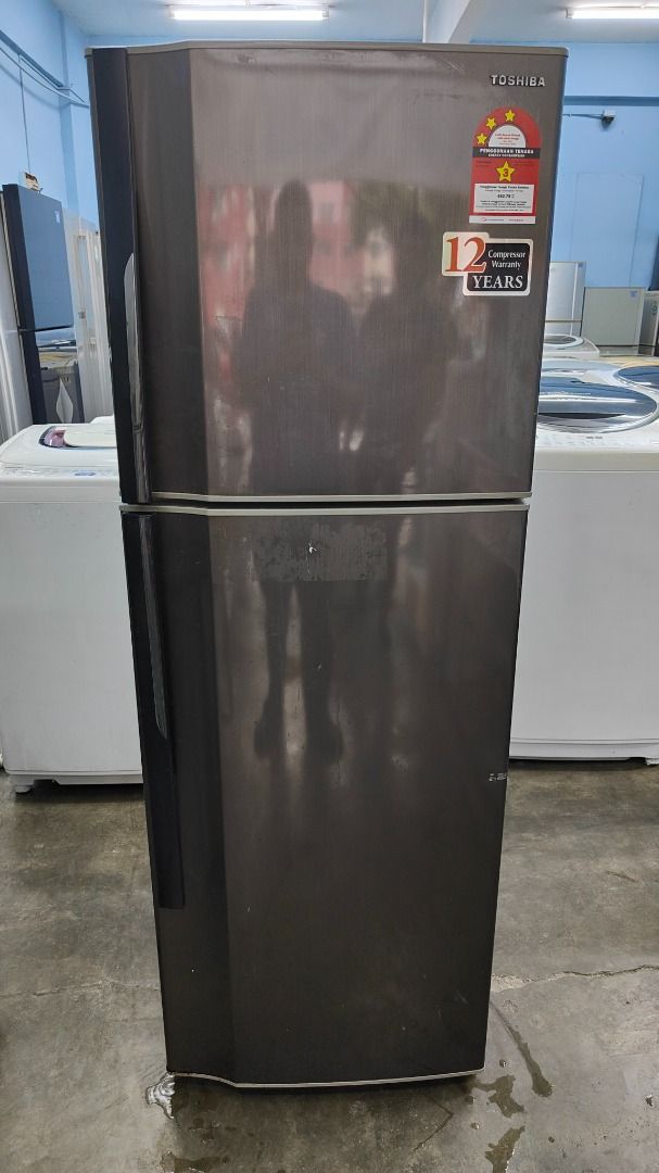 FRIDGE DOUBLE DOOR TOSHIBA BLACK, TV & Home Appliances, Kitchen
