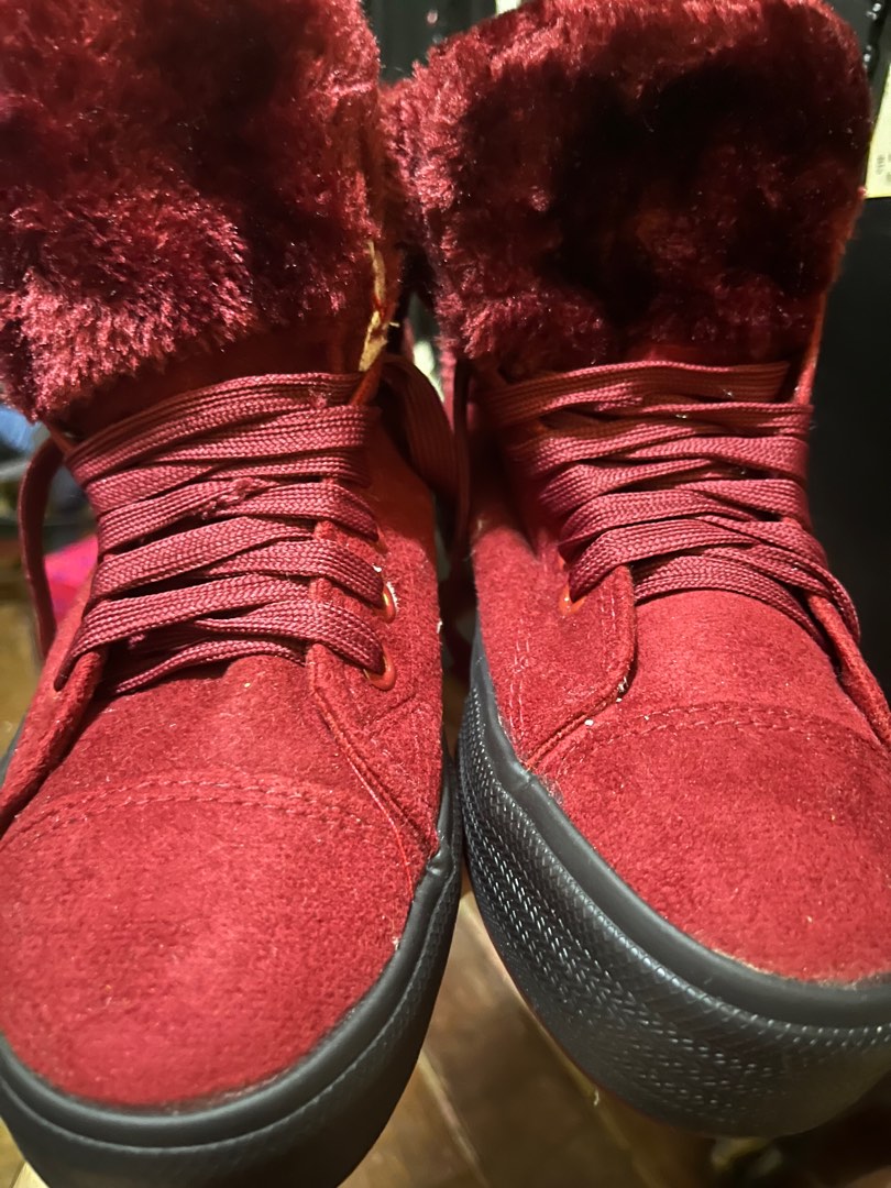 Fur sneakers, Women's Fashion, Footwear, Boots on Carousell